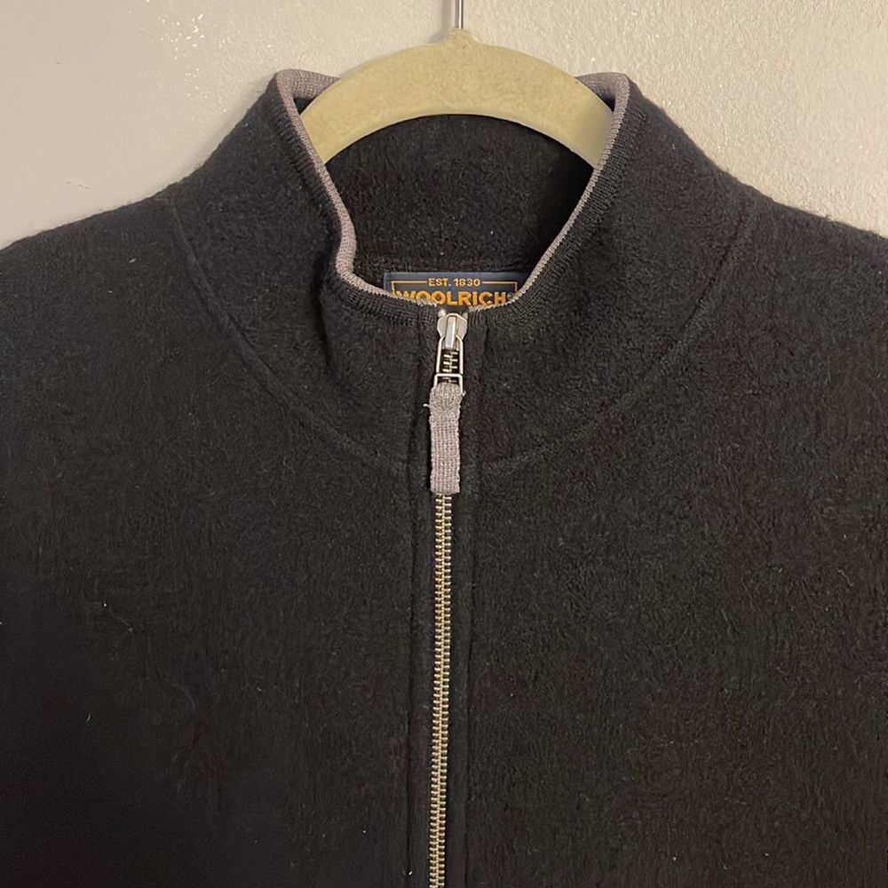Vintage Woolrich 100% wool blazer zippered pockets black - Picture 5 of 12